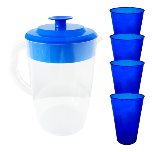 0049 Juego Jarra Pop 3 Lt Con Vasos