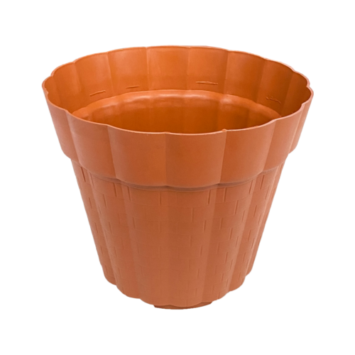 0216B Maceta Bamboo 7 Barro